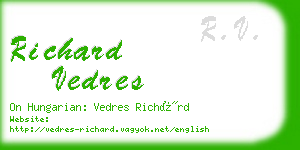 richard vedres business card